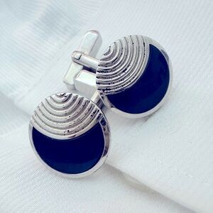 Vintage Swank Elegant Silver and Blue Cufflinks